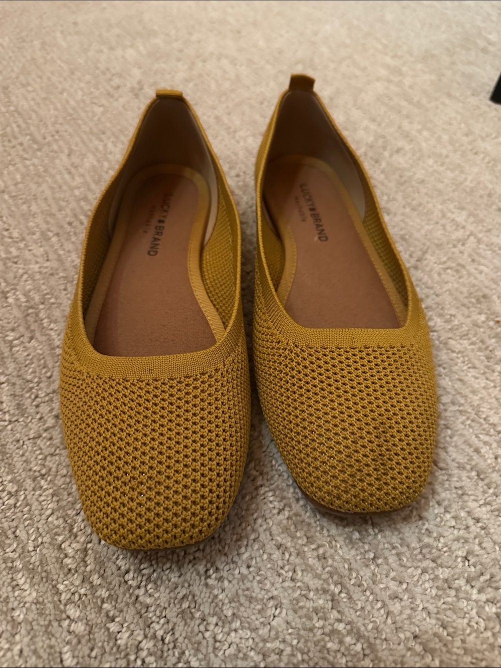 Lucky Brand Womens Knit Ballet Flat - Mustard - size 8